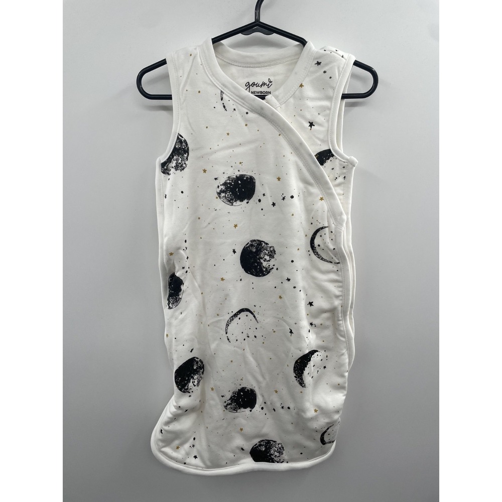 NWT Goumi Slumber Sleep Bag Newborn‎ 0-3M White Many Moons Print Comfort Winter